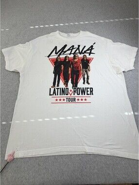 Optima Mens T Shirt 2XL White Maná Latino Power Tour Band Concert Graphic Cotton